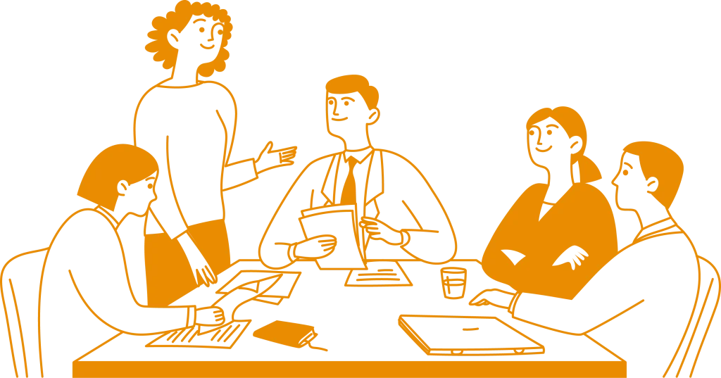 Illustration von einem Teamcoaching